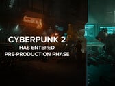 Cyberpunk 2 sera basé sur Unreal Engine 5, au lieu de REDengine, le moteur propriétaire de CDPR. Photo : illustration avec le texte "Cyberpunk 2 est entré en phase de pré-production" (Source de l'image : @CDPROJEKTRED_IR sur X/Twitter)