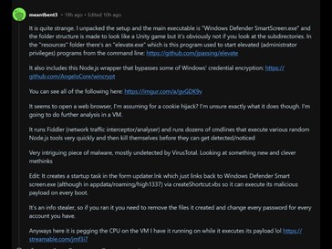 Enquête Reddit sur la démo Steam infectée (Image source : capture d'écran, PC Gaming subreddit)