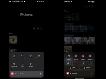 À gauche : l'application Galerie sur One UI 7. À droite : Application Galerie sur One UI 8 (édité). (Source de l'image : Smartprix)