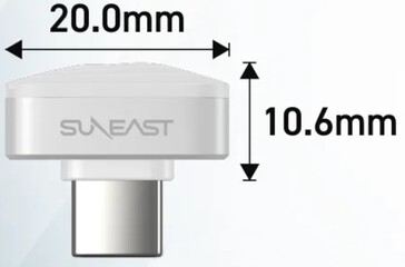 La Suneast Nano est la clé USB-C la plus courte au monde. (Source de l'image : Suneast)