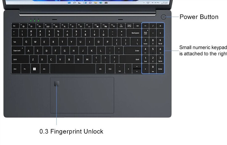 Le clavier est équipé d'un pavé numérique (Image source : Ninkear)