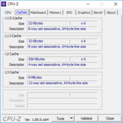 HP Omen 17t - CPU-Z : Caches.