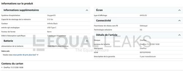 OnePlus 15 en avant-première sur Amazon France (Image Source : Equal Leaks)