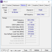 CPU-Z : mémoire.