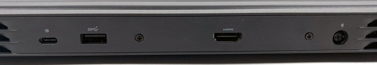 Arrière : 1x USB 3.2 Gen 2 (Type-C, DisplayPort), 1x USB 3.2 Gen 1 (Type-A), 1x HDMI 2.0, 1x alimentation électrique