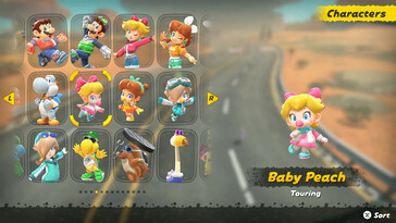 Sélection des personnages de Mario Kart World (source d'image : capture d'écran, Nintendo of America)