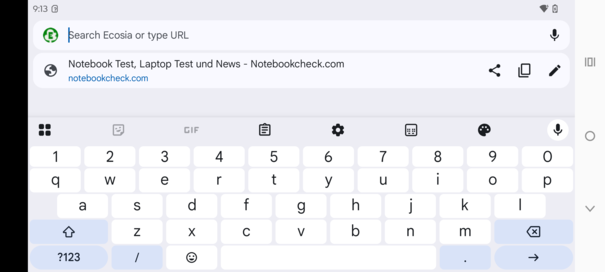 Clavier en mode paysage