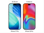 Île dynamique de l'iPhone 17 Pro par rapport à l'iPhone 18 Pro annoncé par la rumeur.