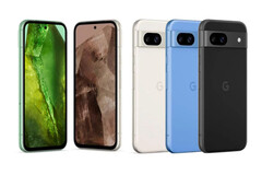 Google commercialisera le Pixel 8a en quatre coloris. (Source de l&#039;image : divers - édité)