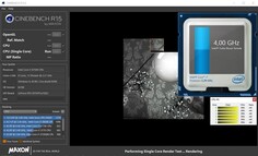 Schenker XMG Neo 17 - Informations processeur pendant un test Cinebench R15 mono 64 bit.