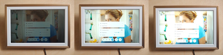 Luminosité à 0 %, 50 % et 100 % près d'une fenêtre ombragée en journée. (ISO 100 f/1,6 1/30)