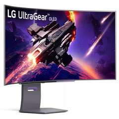 L&#039;UltraGear OLED 45GS95QE a une finition incurvée 800R. (Source de l&#039;image : LG)