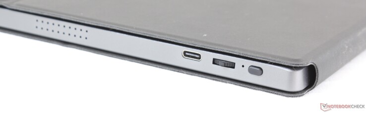 Côté droit : port sortie vidéo USB C, volume / contrôles OSD, bouton de démarrage / OSD.