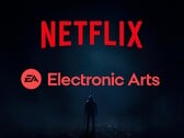 La bannière de Netflix avec le logo d'Electronic Arts est montrée (Source de l'image : Netflix, Electronic Arts avec modifications)