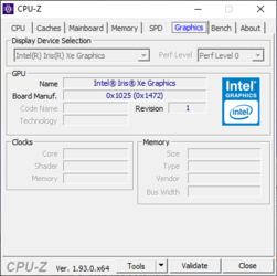 Acer Swift 5 Sneak Peek - Cpu-Z : Graphics.