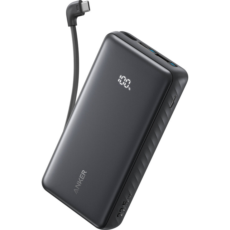 La banque d'alimentation Anker Zolo avec câble USB-C intégré (20 000mAh, 22,5W, noir). (Source de l'image : B&amp;H Photo)