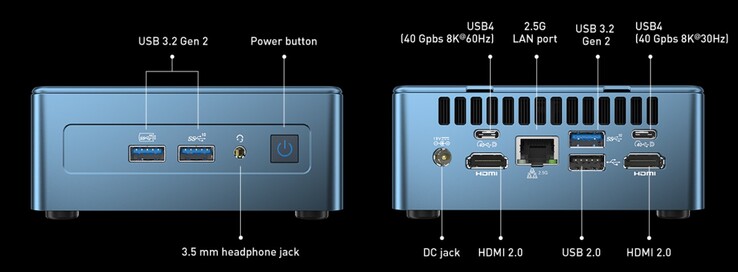 Ports externes sur le Geekom Mini IT12, i5-12450H (Source : Geekom)