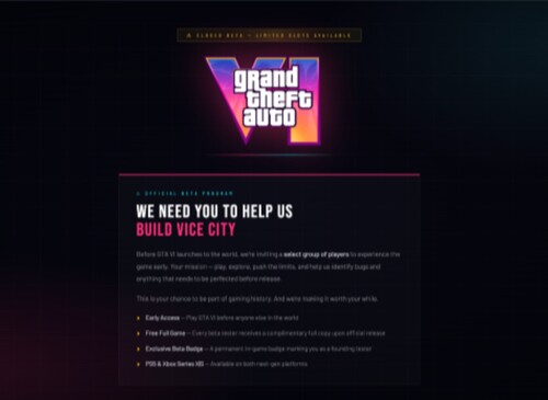 Site d'escroquerie sur l'accès anticipé à GTA 6