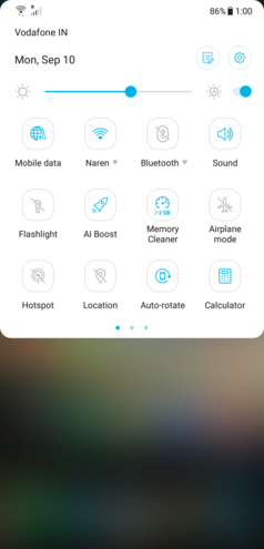Asus ZenFone 5Z - Volet des notifications.