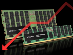 Modules DRAM Micron DDR5 (édité avec Canva).
