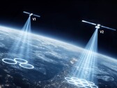 Illustration des faisceaux des satellites de téléphonie mobile.