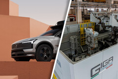 Volvo prévoit d'installer deux gigapresses IDRA de 9 000 tonnes dans sa future usine slovaque de véhicules électriques afin de réduire les coûts de fabrication. (Source de l'image : Volvo / IDRA - édité)