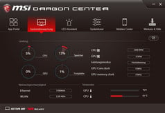 MSI Dragon Center, System Monitor