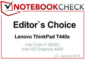 Choix de la rédaction de Janvier 2014 : le Lenovo ThinkPad T440s.