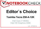 Choix de la rédaction de Juillet 2014 : le Toshiba Tecra Z50-A-12K.