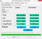 AS SSD: 509 Mo/s (lecture séquentielle)