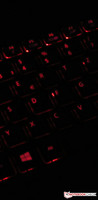 Le rétroéclairage du clavier se fait dans un rouge très "gamer".