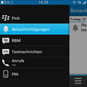 Le BlackBerry Hub compile toutes sortes d'informations dans l'app messages. Il s'ouvre en glissant depuis la gauche.