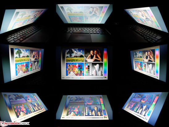 Les angles de vision de l'écran HD+ du Lenovo ThinkPad T440s.