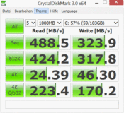 Crystal Disk Mark: 488 Mo/s (lecture séquentielle)
