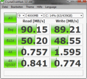 Crystal Disk Mark 90 MB/s