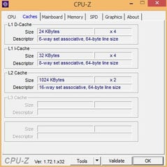 CPU Z cache information