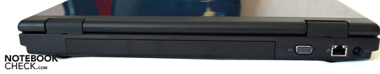 Backside: Battery, VGA, LAN (RJ 45), power socket