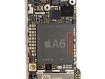 la puce Apple A6 sur sa carte logique (image: iFixit)