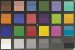 ColorChecker Passport : la couleur cible est affichée dans la moitié inférieure de chaque carré