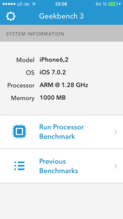Geekbench 3 référence le téléphone comme un iPhone 6.2. Techniquement, il n'a pas tort : c'est bien le 6ème téléphone de la marque à la pomme.