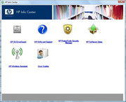 The info button starts the HP Info Center, which allows accessing the user manual, among other things...