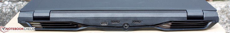 Rear: HDMI 2.0, 2x DisplayPort 1.2, Power adapter