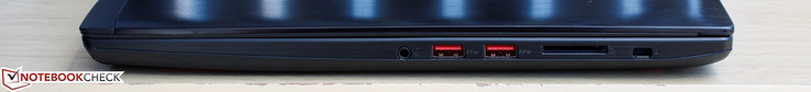 A droite : combo audi 3,5 mm, 2x USB 3.0, lecteur SD, verrou Kensington