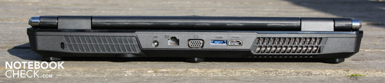 Rear: Kensington, AC, RJ45, VGA, eSATA, HDMI