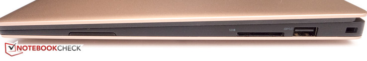 Right side: SD card reader, USB 3.0, Noble Lock slot
