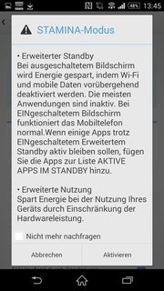 Pour économiser la batterie, on peut activer le mode STAMINA, bien que ce ne soit pas aussi au point que les systèmes de Samsung ou HTC.