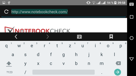 Keyboard: Landscape mode