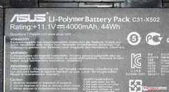 La batterie a une capacité de 44 Wh.