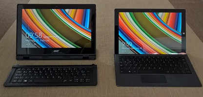 L'Aspire Switch 12 et la Surface Pro 3.