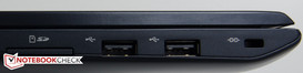 Le lecteur de carte SD et deux ports USB 2.0.
